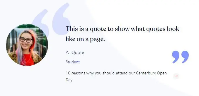 A quote on the live site.