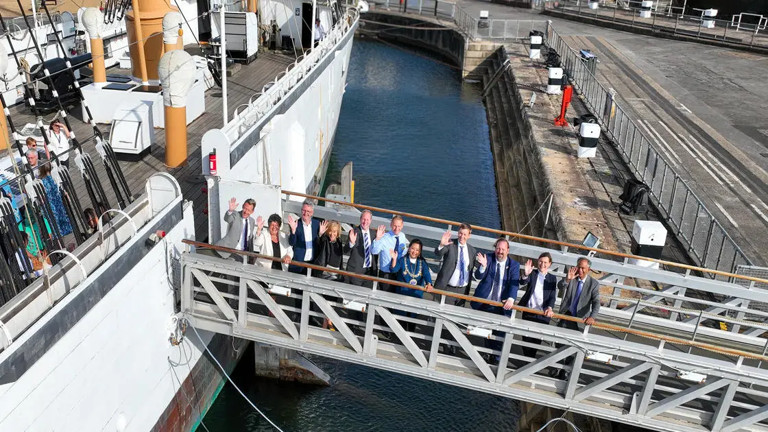 Representatives from partner organisations at HMS Gannet at the Royal Historic Dockyard Chatham