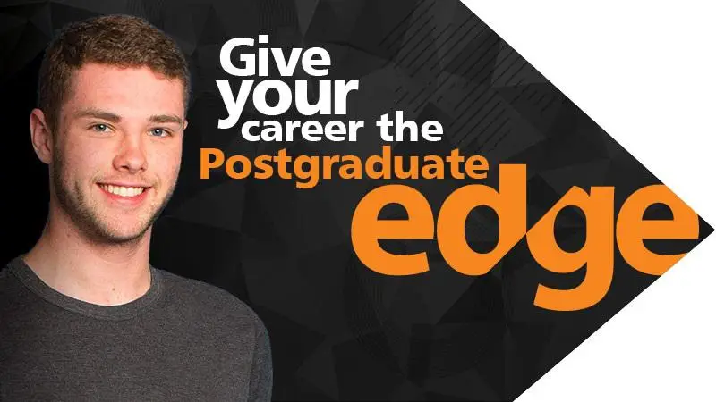 "Give your career the postgraduate edge" poster