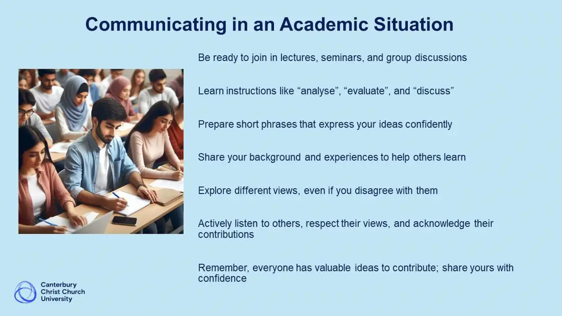 Communicating in an academic situation